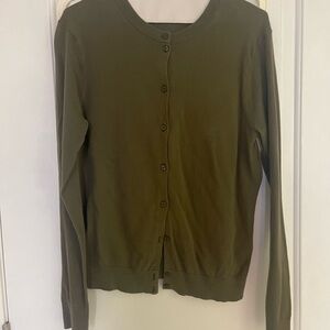 J. Crew Olive Green Cardigan Sweater Size M